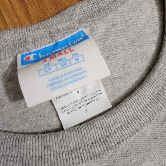 Champion International Unity Classic Heritage Tee Reverse Weave Gray White Blue - Picture 9 of 9